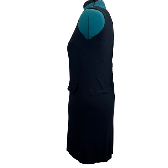 1960s Black Mod Shift Dress w/ Pockets | Size 12 | Vintage Classic - Picture 4 of 16